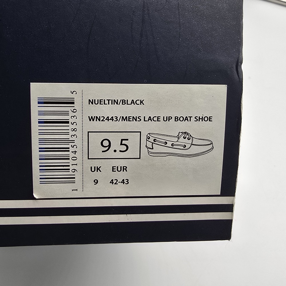 Nautica Boat Shoes Men Size 9.5 Navy Blue Tan Stitching Nueltin Comfort Lace Up - Picture 8 of 9